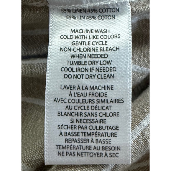 Beach Lunch Lounge Striped Linen & Cotton Paperbag Waist Pants Women XL NEW - Picture 10 of 11